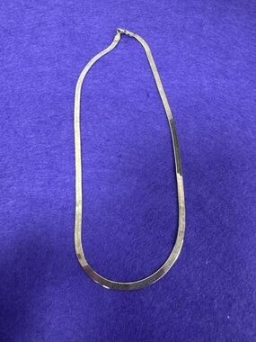 16” Gold Tone Herringbone Necklace 925 Sterling Silver Italy SU Stamp 6.07g